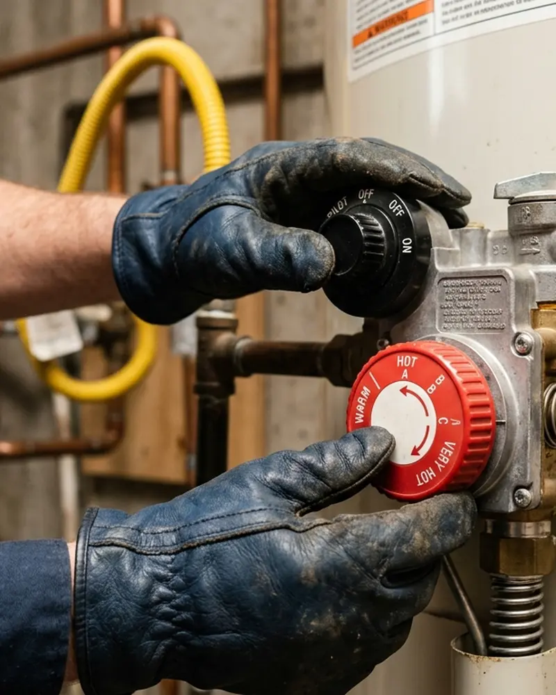 Close-up of Water Heater Repair work by Water Heater Jockey in Hagaman